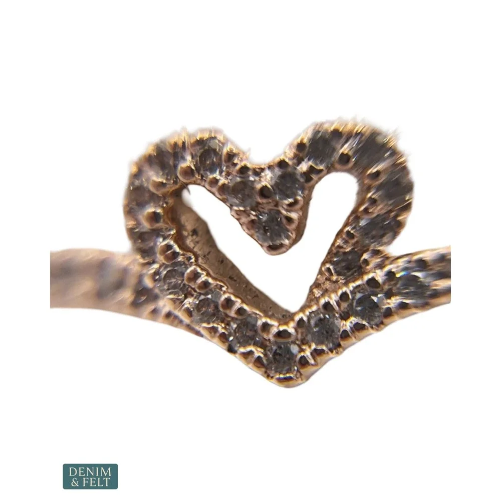 NEW Pandora Wishbone Sparkling Heart Ring Romantic Size 5